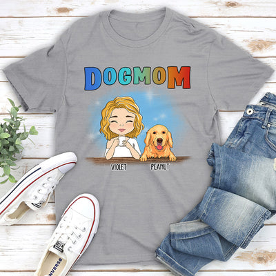 Dog Mom Colorful - Personalized Custom Unisex T-shirt
