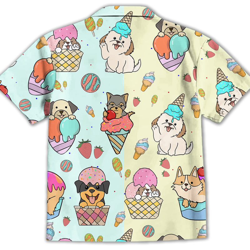 Dog And Ice Cream 2 - Kids Button-up Shirt