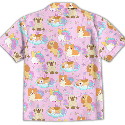 Dog And Unicorn - Kids Button-up Shirt