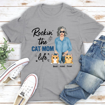 Rockin‘ Cat Mom Life - Personalized Custom Unisex T-shirt