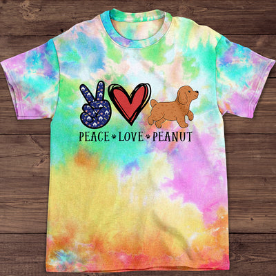Peace Love Walking Dog- Personalized Custom All-over-print T-shirt