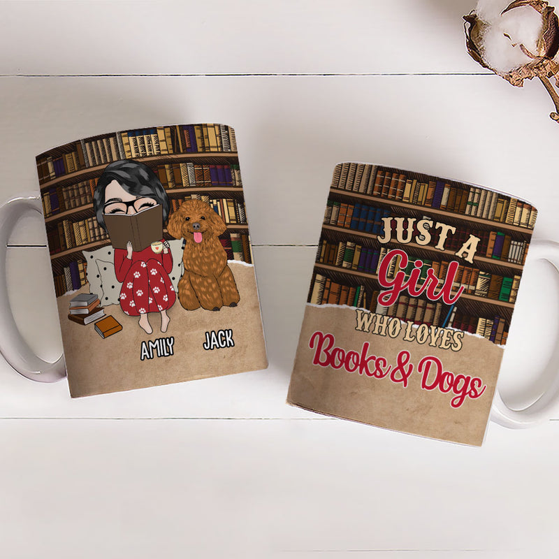 Girl & Books - Personalized Custom Coffee Mug