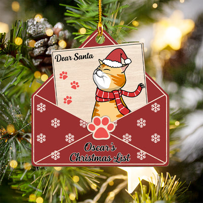 Pet Dear Santa - Personalized Custom 1-layered Wood Ornament