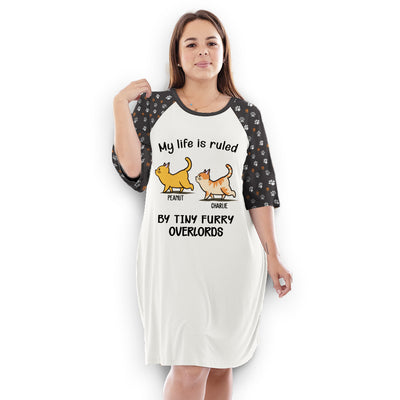 My Life Is Ruled By Cat - Personalized Custom 3/4 Sleeve Dress