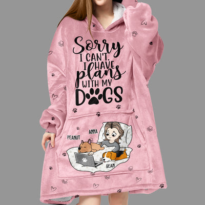 Plan With Dogs - Personalized Custom Blanket Hoodie