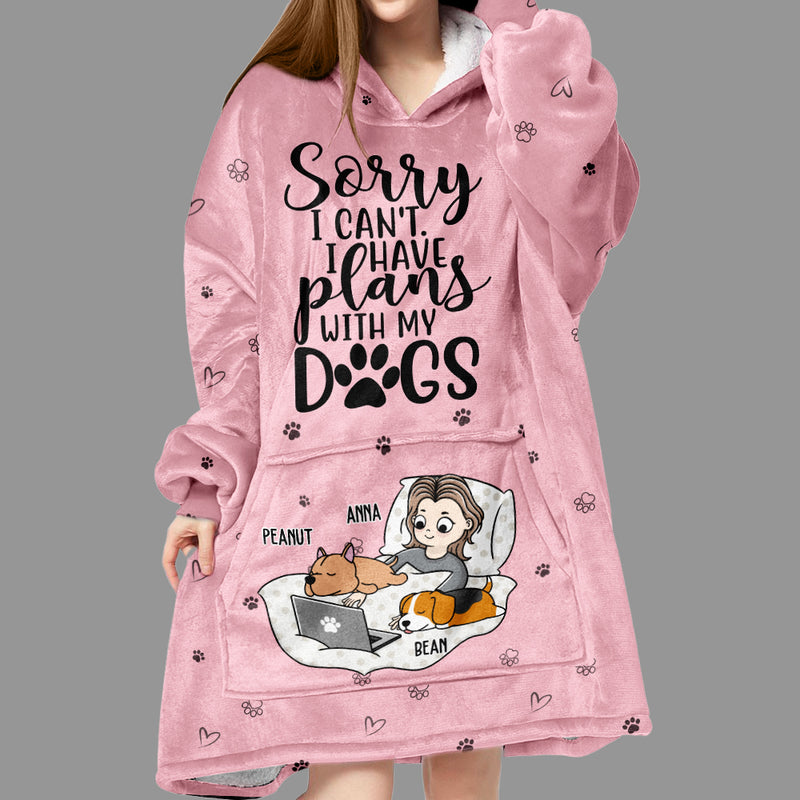 Plan With Dogs - Personalized Custom Blanket Hoodie