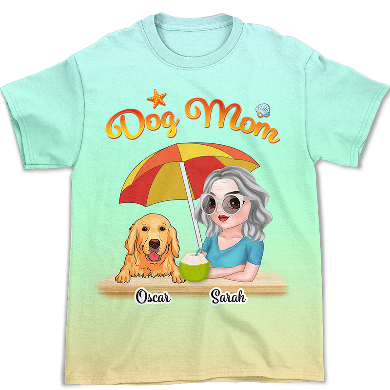 Summer Dog Mom - Personalized Custom All-over-print T-shirt