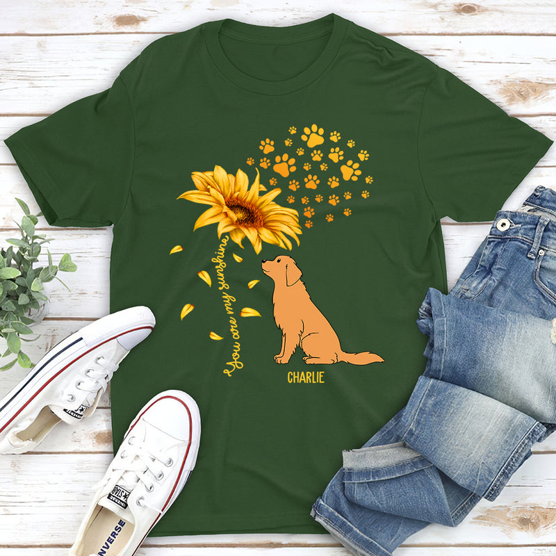 Dog And Sunflower - Personalized Custom Unisex T-shirt
