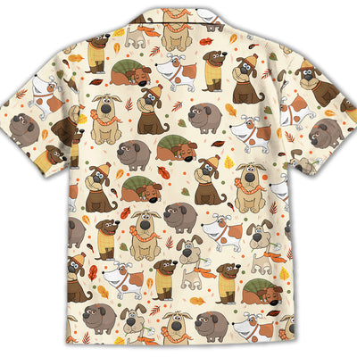 Dog And Autumn - Kids Button-up Shirt