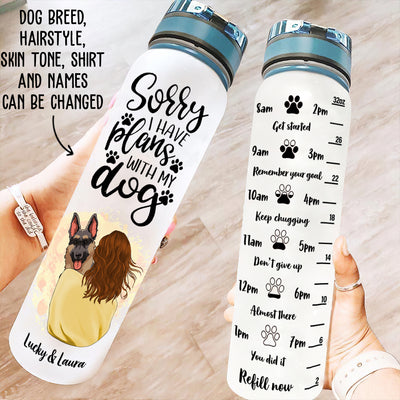 Sorry I Have Plans - Personalized Custom Water Tracker Bottle