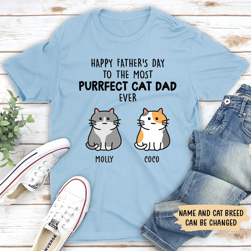 Purrfect Cat Dad - Personalized Custom Unisex T-shirt