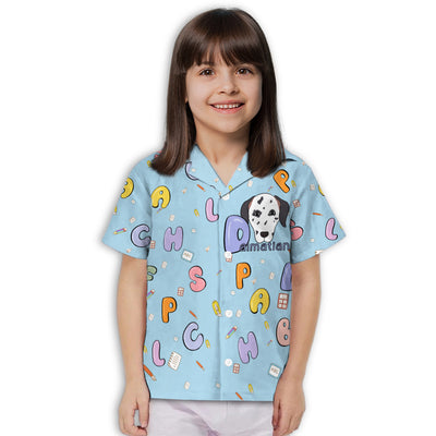 Dalmatian And Alphabet - Kids Button-up Shirt