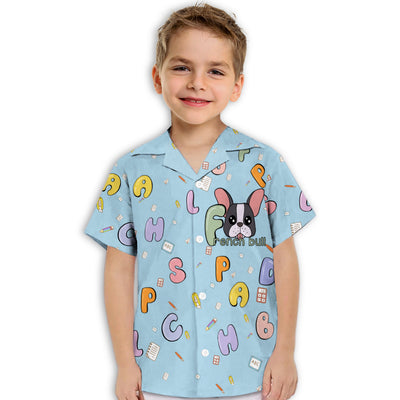 French Bull And Alphabet - Kids Button-up Shirt