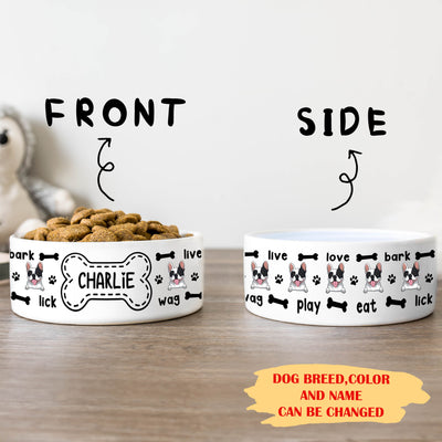 Dog Activities - Personalized Custom Pet Bowl, Ceramic Dog Bowl