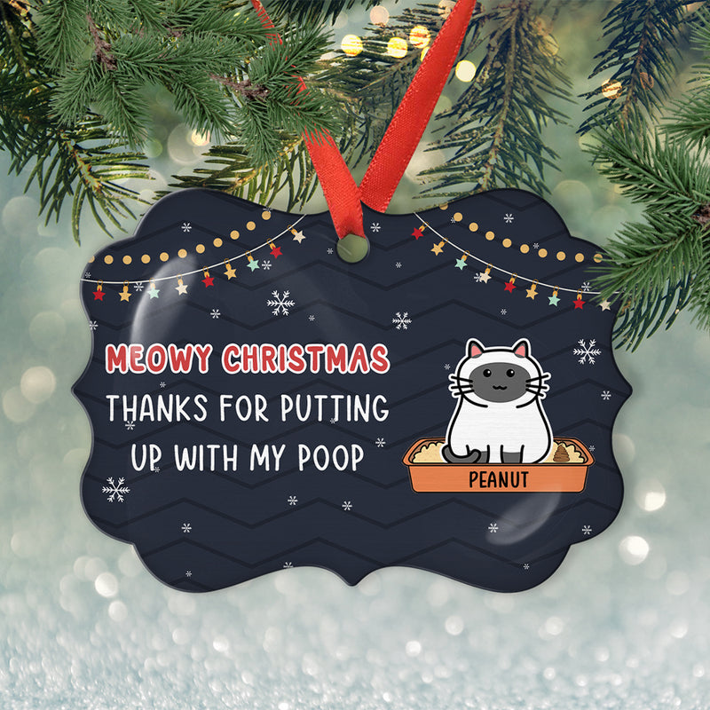 Putting Up With Our Poop - Personalized Custom Aluminum Ornament