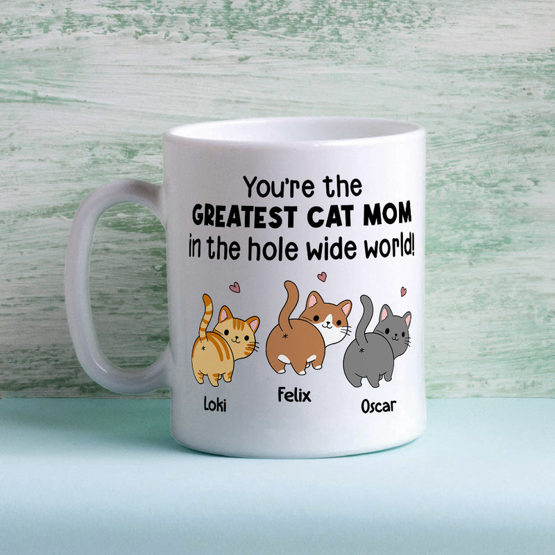 Greatest Cat Mom - Personalized Custom Coffee Mug