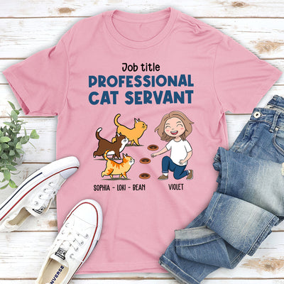 Cat Servant Cartoon - Personalized Custom Unisex T-shirt