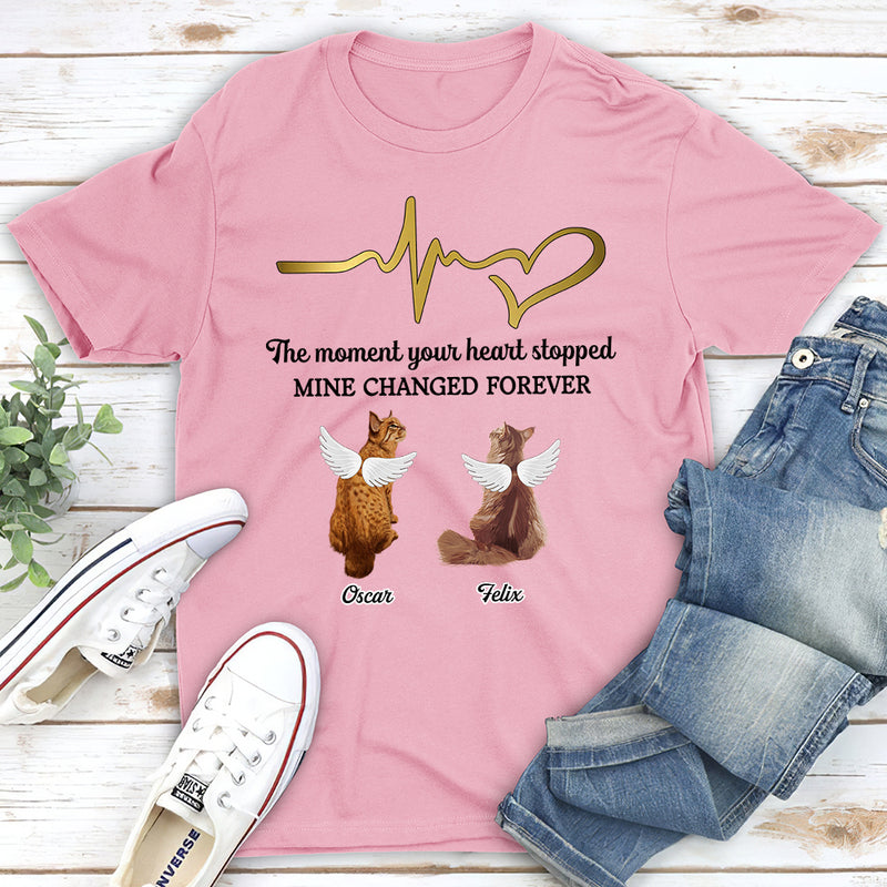 The Moment Your Heart Stopped Cat - Personalized Custom Unisex T-shirt