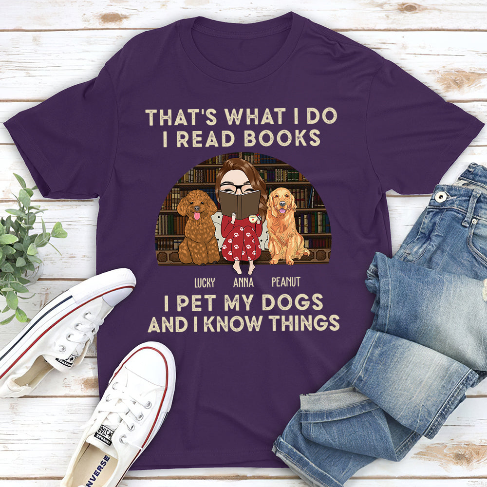 Reading And Dogs Personalized Dogs And Book Lover Custom Unisex T-shirt