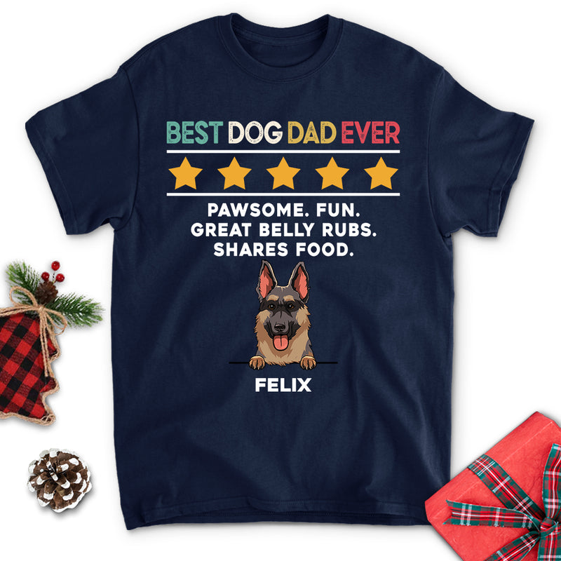 5 Star Review Dog Dad - Personalized Custom Unisex T-shirt