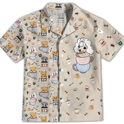 Dog And Cafe 3 - Kids Button-up Shirt