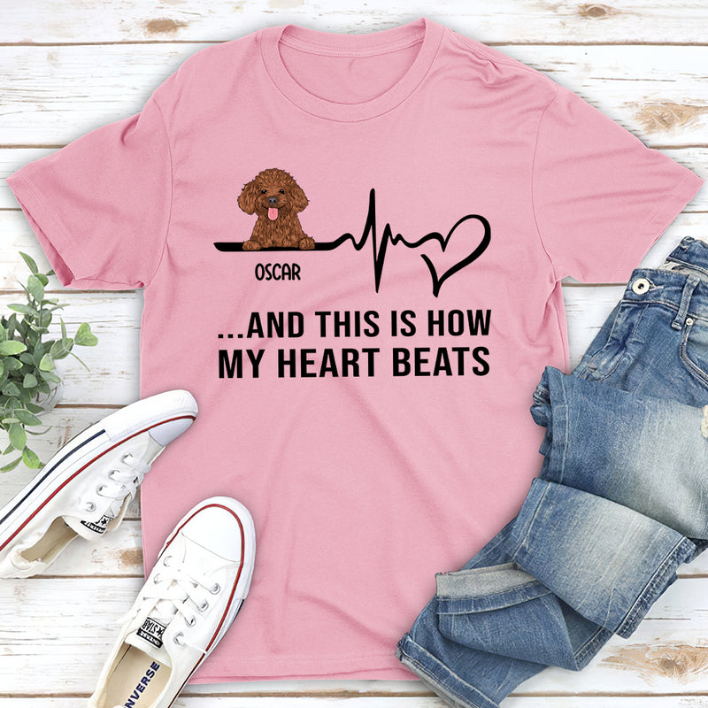 How My Heart Beat - Personalized Custom Unisex T-shirt