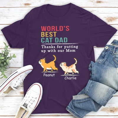 Cat Putting Up With Mom - Personalized Custom Unisex T-shirt