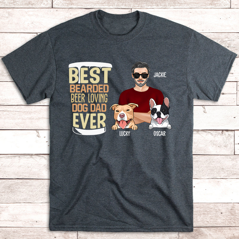 Bearded Dog Dad - Personalized Custom Premium T-shirt