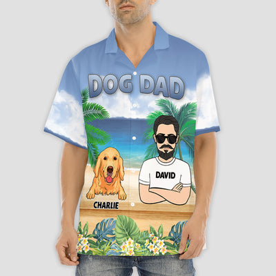 Dog Dad Summer - Personalized Custom Hawaiian Shirt