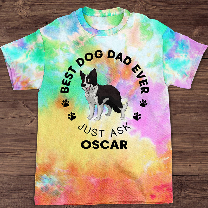 Best Dog Dad Circle - Personalized Custom All-over-print T-shirt