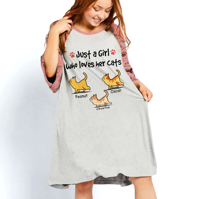 Just A Girl - Personalized Custom 3/4 Sleeve Dress