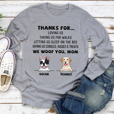 Dog Thanks For Light Ver. - Personalized Custom Long Sleeve T-shirt