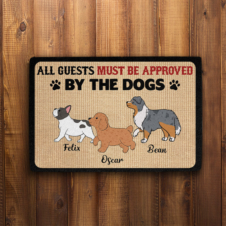 Visitors must be approved by the dogs, dogs custom doorma/, funny doorma/, housewarming gift, personalized decor, personalized deals fa nt door