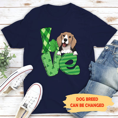Love St Patrick - Personalized Custom Unisex T-shirt - Gifts For Dog Lovers