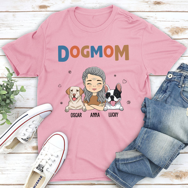 Dog Mom Color - Personalized Custom Unisex T-shirt