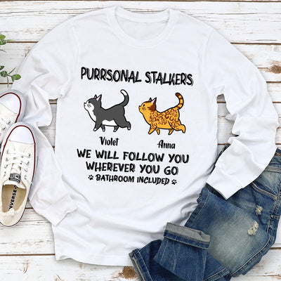 Cat Purrsonal Stalker - Personalized Custom Long Sleeve T-shirt