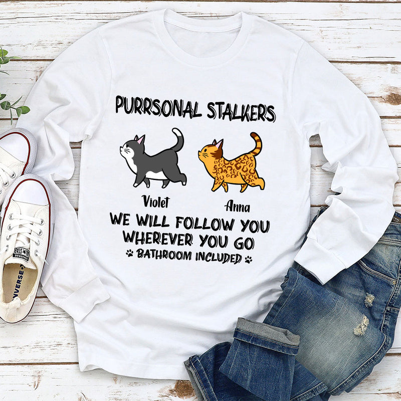 Cat Purrsonal Stalker - Personalized Custom Long Sleeve T-shirt