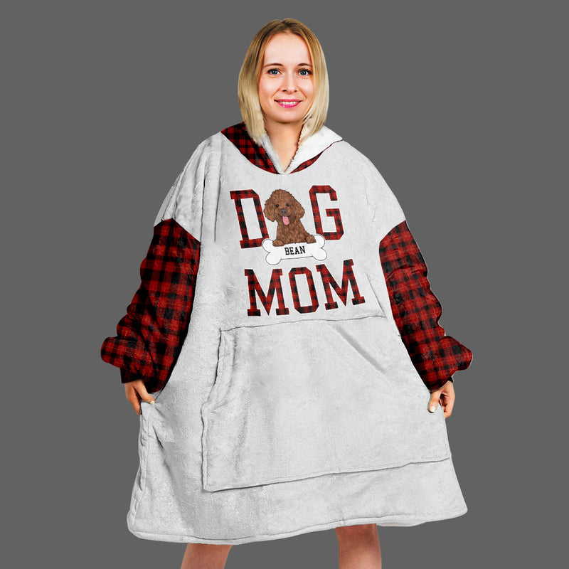 Dog Mom 1 - Personalized Custom Blanket Hoodie