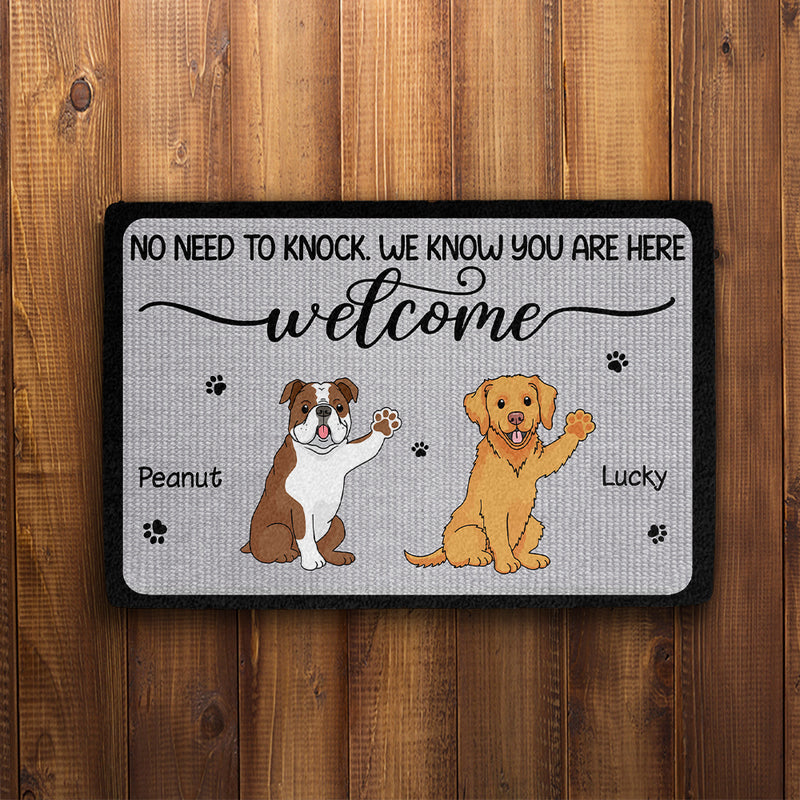 Dogs Know You Here - Personalized Custom Doormat