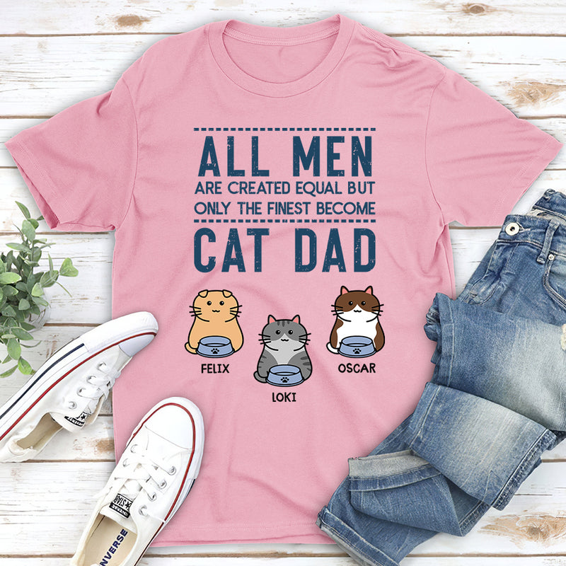 Finest Cat Dad - Personalized Custom Unisex T-shirt
