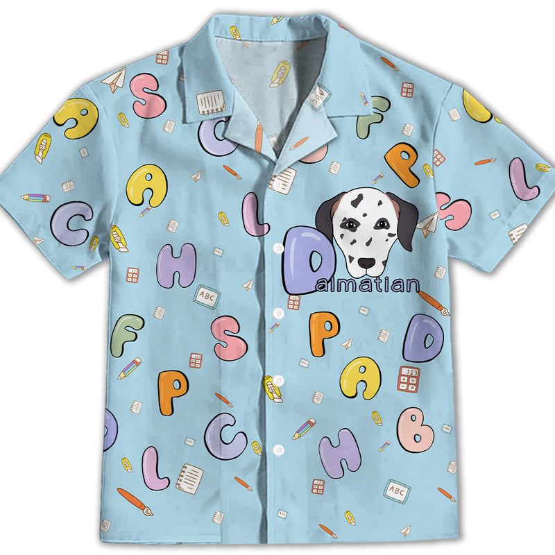 Dalmatian And Alphabet - Kids Button-up Shirt