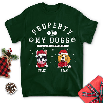 Dog Property Christmas - Personalized Custom Unisex T-shirt