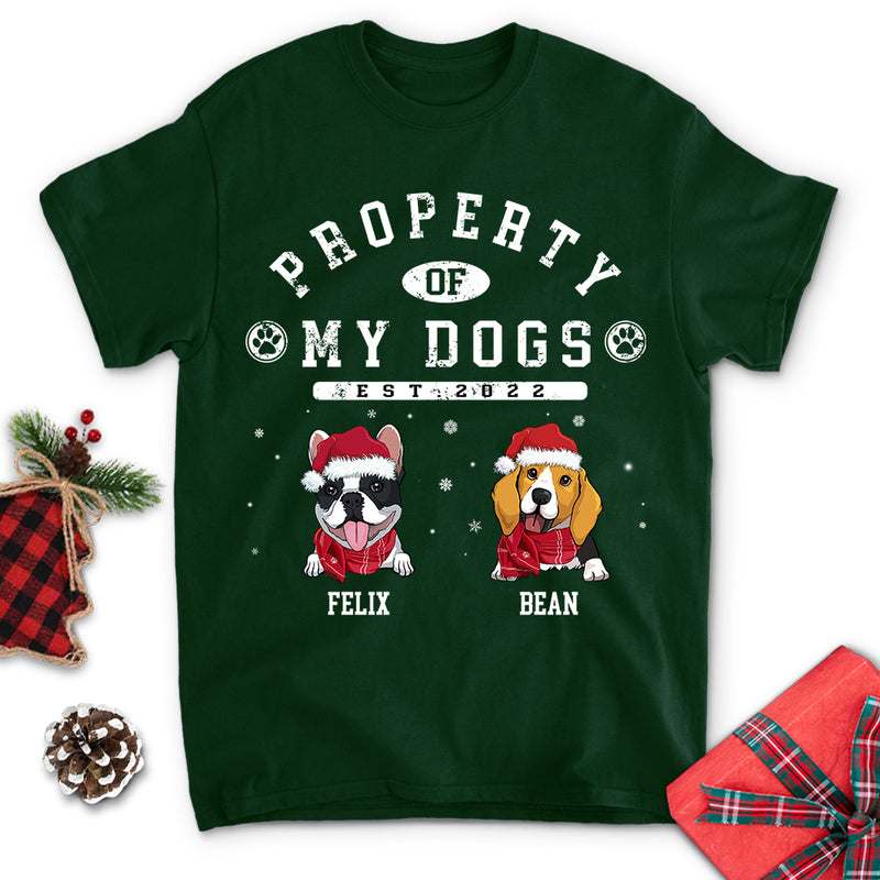 Dog Property Christmas - Personalized Custom Unisex T-shirt