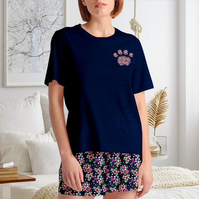 Floral Dog Paw Forest - Short Pajama Set