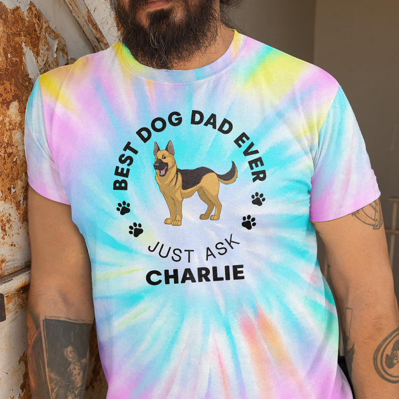 Best Dog Dad Circle - Personalized Custom All-over-print T-shirt