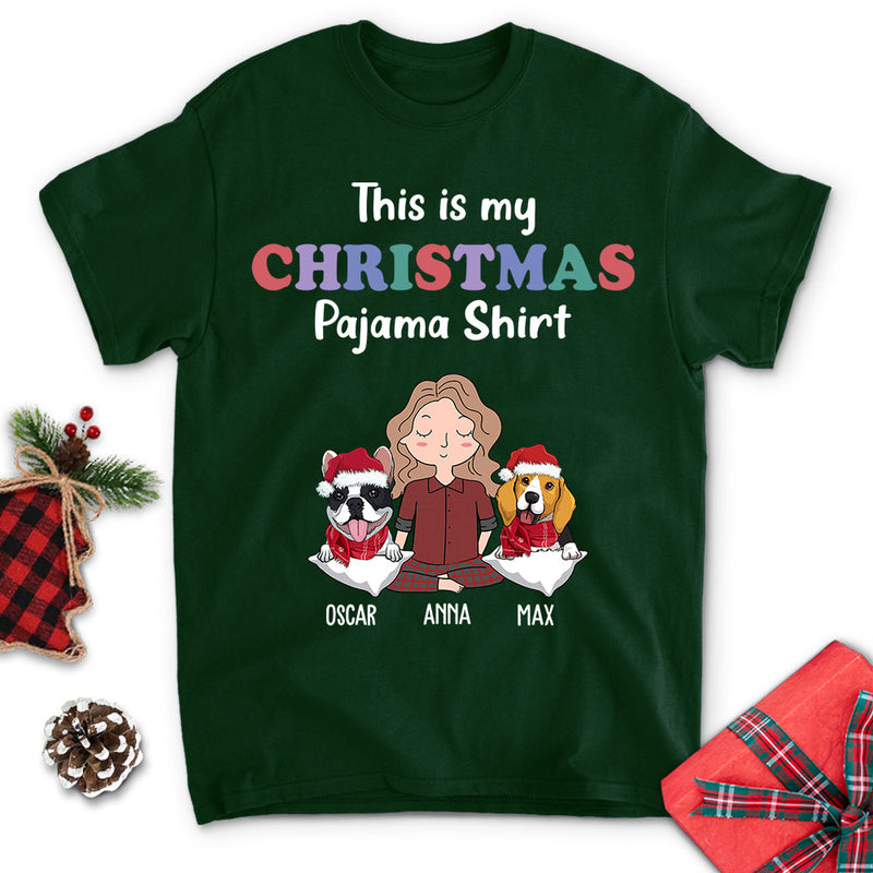 Dog Christmas Pajama Shirt - Personalized Custom Unisex T-shirt