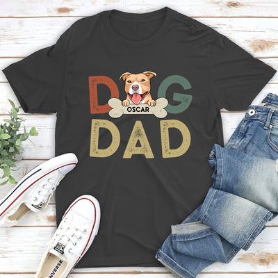 Dog Dad Retro - Personalized Custom Unisex T-shirt
