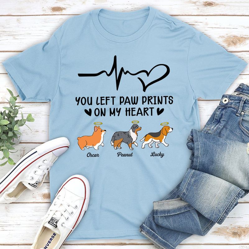 You Left Pawprints 2 - Personalized Custom Unisex T-shirt