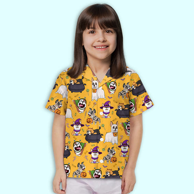 Dog Halloween - Kids Button-up Shirt