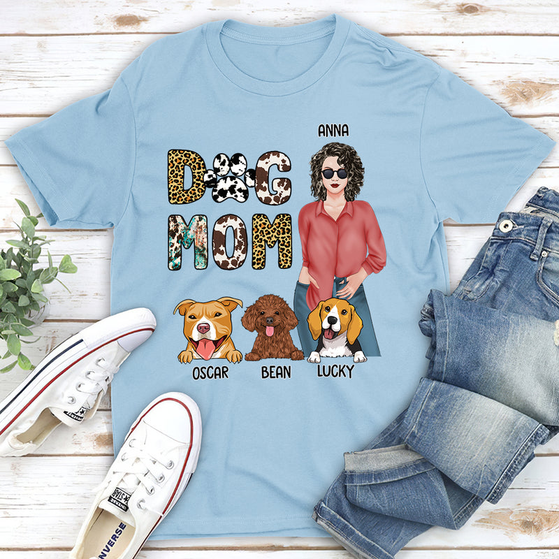 Dog Mom Western - Personalized Custom Unisex T-shirt